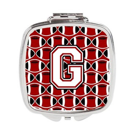 CAROLINES TREASURES Letter G Football Cardinal and White Compact Mirror CJ1082-GSCM